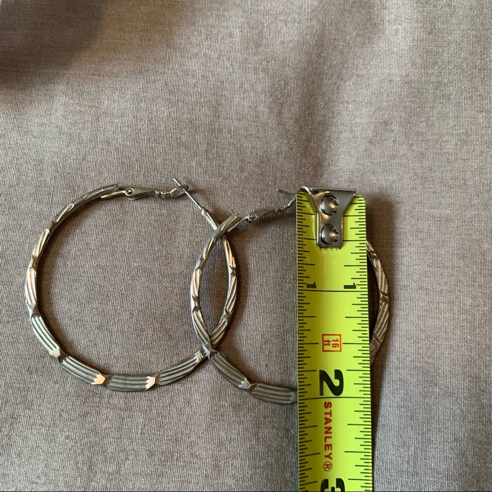 Silver Hoop Earrings - Picture 6 of 6